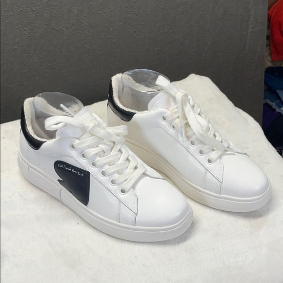 Kate Spade White and Black Charli Lace Up Sneakers